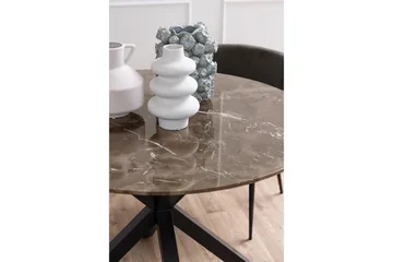 Ganesh Runt Matbord 120 cm med Marmorskiva och Metallutseende - Brun - Möbler - Bord & matgrupp - Marmorbord