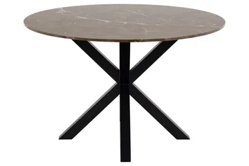 Ganesh Runt Matbord 120 cm med Marmorskiva och Metallutseende - Brun - Möbler - Bord & matgrupp - Marmorbord