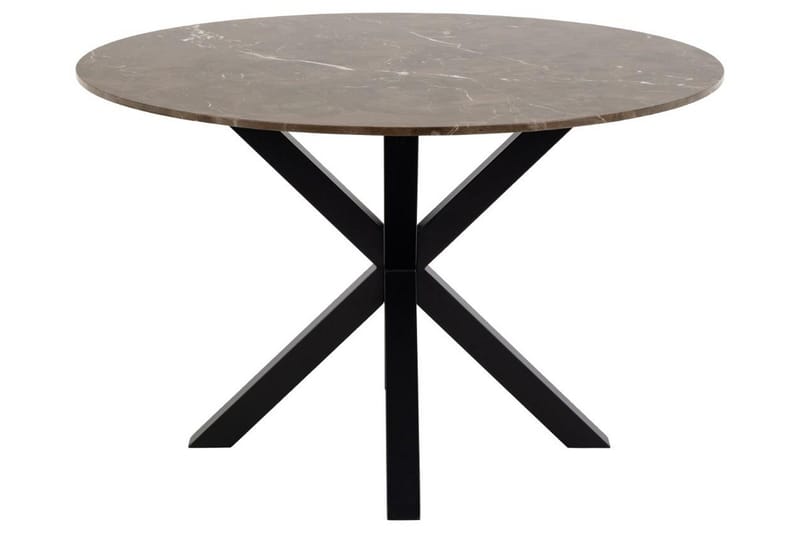 Ganesh Runt Matbord 120 cm med Marmorskiva och Metallutseende - Brun - Möbler - Bord & matgrupp - Marmorbord