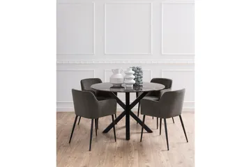 Ganesh Runt Matbord 120 cm med Marmorskiva och Metallutseende - Brun - Möbler - Bord & matgrupp - Marmorbord