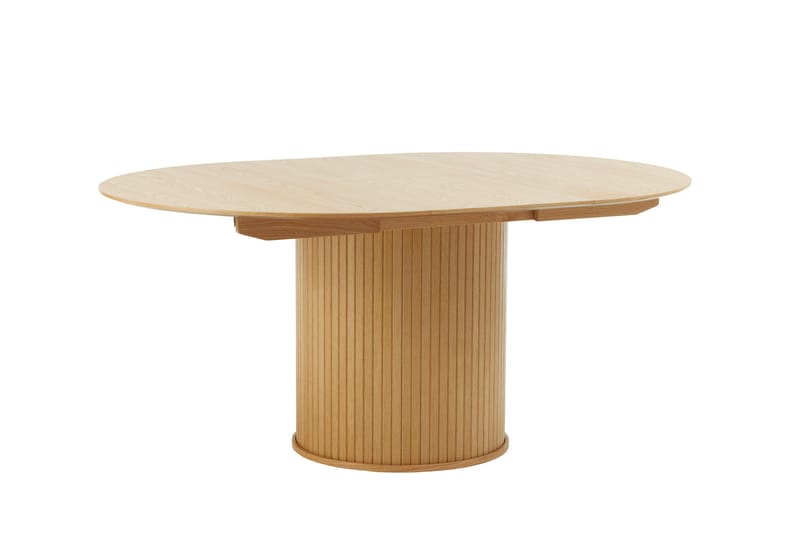 Gethin Runt Matbord 120 cm med Trä- och Ekutseende - Beige - Möbler - Bord & matgrupp - Matbord & köksbord