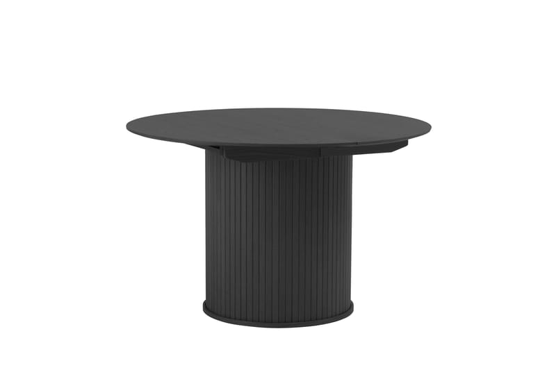 Gethin Runt Matbord 120 cm med Träutseende - Svart - Möbler - Bord & matgrupp - Matbord & köksbord