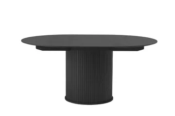 Gethin Runt Matbord 120 cm med Träutseende - Svart - Möbler - Bord & matgrupp - Matbord & köksbord