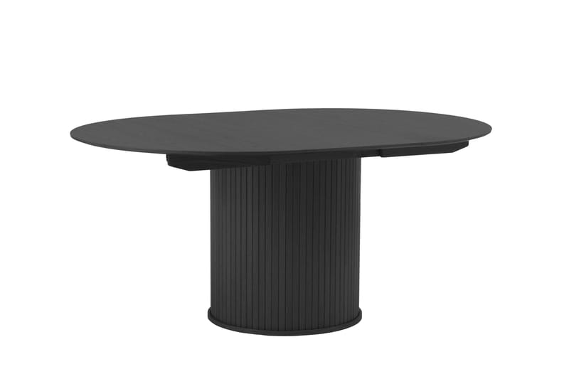 Gethin Runt Matbord 120 cm med Träutseende - Svart - Möbler - Bord & matgrupp - Matbord & köksbord