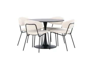 Glade Matgrupp 100 cm Rund med 4 Chico Stolar - Svart - Möbler - Bord & matgrupp - Matgrupp