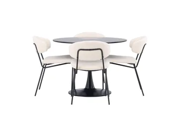 Glade Matgrupp 100 cm Rund med 4 Chico Stolar - Svart - Möbler - Bord & matgrupp - Matgrupp