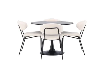 Glade Matgrupp 100 cm Rund med 4 Chico Stolar - Svart - Möbler - Bord & matgrupp - Matgrupp