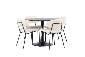 Glade Matgrupp 100 cm Rund med 4 Chico Stolar - Svart - Möbler - Bord & matgrupp - Matgrupp