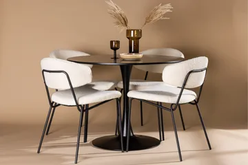 Glade Matgrupp 100 cm Rund med 4 Chico Stolar - Svart - Möbler - Bord & matgrupp - Matgrupp