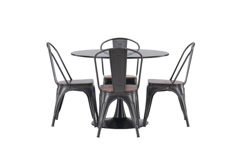 Glade Matgrupp 100 cm Rund med 4 Tempe stolar - Mörkgrå - Möbler - Bord & matgrupp - Matgrupp