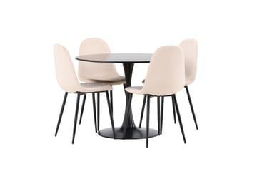Glade Matgrupp 100 cm Rund med 4 Polar stolar - Beige - Möbler - Bord & matgrupp - Matgrupp