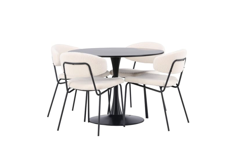 Gladiusa Matbord 100x74 cm Runt med 4 Chico Matstol - Möbler - Bord & matgrupp - Matgrupp