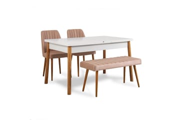 Glasnevin Matgrupp Rektangulär - Vit/Brun - Möbler - Bord & matgrupp - Matgrupp