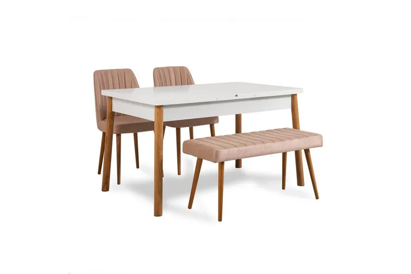 Glasnevin Matgrupp Rektangulär, Vit/Brun