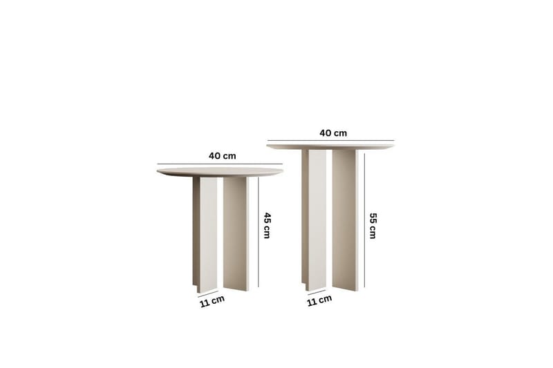 Glenure Soffbord 40 cm - Cremevit - Möbler - Bord & matgrupp - Soffbord