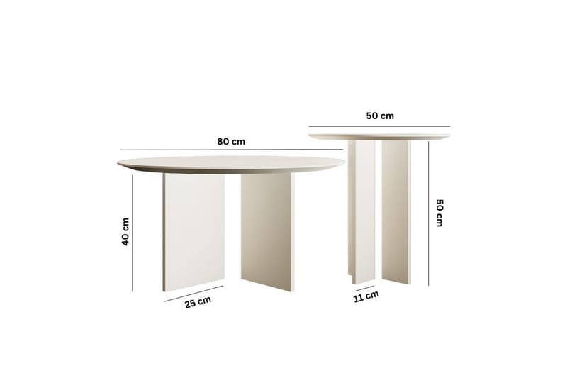 Glenure Soffbord 80 cm - Cremevit - Möbler - Bord & matgrupp - Soffbord