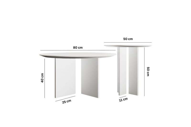 Glenure Soffbord 80 cm - Vit - Möbler - Bord & matgrupp - Soffbord