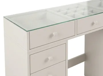 Glow Sminkbord 120 cm med glasskiva förvaring med lådor - Beige - Möbler - Bord & matgrupp - Sminkbord & toalettbord