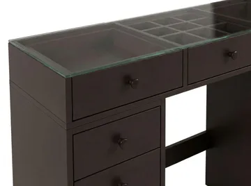 Glow Sminkbord 120 cm med glasskiva förvaring med lådor - Brun - Möbler - Bord & matgrupp - Sminkbord & toalettbord