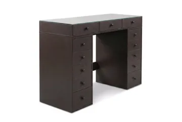 Glow Sminkbord 120 cm med glasskiva förvaring med lådor - Brun - Möbler - Bord & matgrupp - Sminkbord & toalettbord