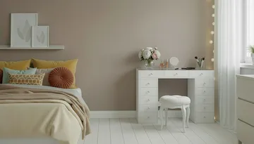 Glow Stort sminkbord med glasskiva - Förvaring med lådor och fack  120 cm - Vit - Möbler - Bord & matgrupp - Sminkbord & toalettbord