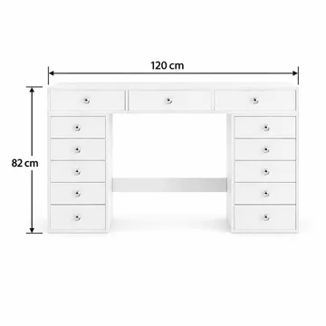 Glow Stort sminkbord utan spegel - Förvaring med lådor 120 cm - Vit - Möbler - Bord & matgrupp - Sminkbord & toalettbord