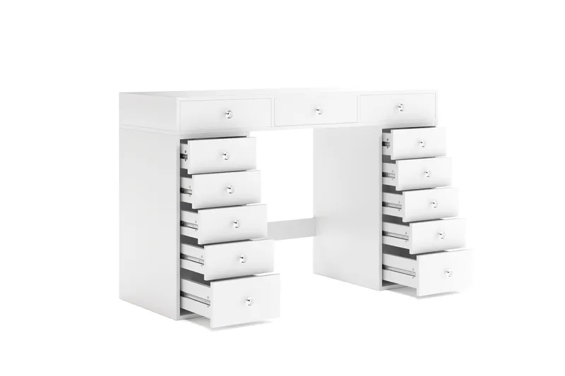 Glow Stort sminkbord utan spegel - Förvaring med lådor 120 cm - Vit - Möbler - Bord & matgrupp - Sminkbord & toalettbord