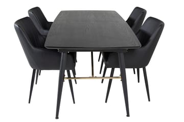 Gold Matbord 180 cm Förlängningsbart med 4 Comfort Karmstol - Möbler - Bord & matgrupp - Matgrupp