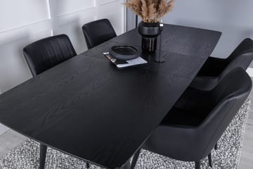 Gold Matbord 180 cm Förlängningsbart med 4 Comfort Karmstol - Möbler - Bord & matgrupp - Matgrupp
