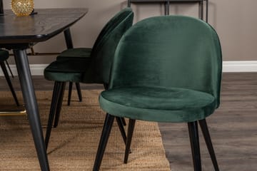 Gold Matgrupp Förlängningsbar 180-220 cm Rektangulär med 6 Velvet stolar - Möbler - Bord & matgrupp - Matgrupp