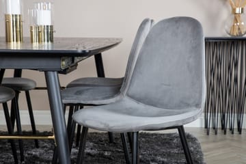 Gold Matgrupp Förlängningsbar 180-220 cm Rektangulär med 6 Polar stolar - Svart/Guld - Möbler - Bord & matgrupp - Matgrupp