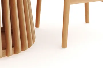 Gontas Matgrupp 120 cm Rund Ek med 4 Dastoori Matstol - Natur - Möbler - Bord & matgrupp - Matgrupp