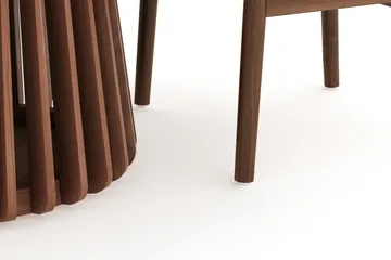 Gontas Matgrupp 120 cm Rund med 4 Dastoori Matstol - Valnöt - Möbler - Bord & matgrupp - Matgrupp