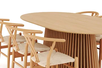 Gontas Matgrupp 200 cm Ovalt Ek med 6 Dastoori Matstol - Natur - Möbler - Bord & matgrupp - Matgrupp