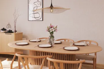 Gontas Matgrupp 200 cm Ovalt Ek med 6 Dastoori Matstol - Natur - Möbler - Bord & matgrupp - Matgrupp