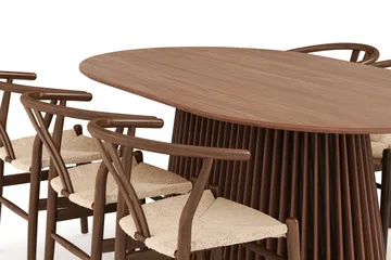 Gontas Matgrupp 200 cm Ovalt med 6 Dastoori Matstol - Valnöt - Möbler - Bord & matgrupp - Matgrupp