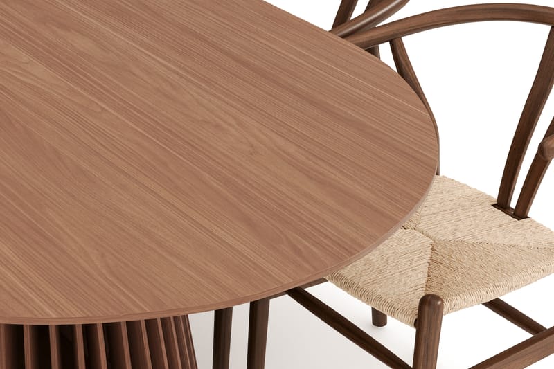 Gontas Matgrupp 200 cm Ovalt med 6 Dastoori Matstol - Valnöt - Möbler - Bord & matgrupp - Matgrupp