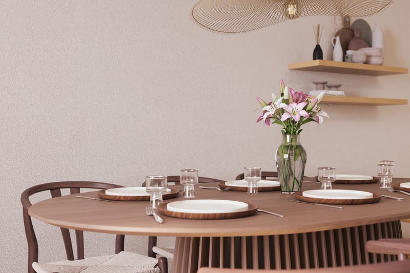 Gontas Matgrupp 200 cm Ovalt med 6 Dastoori Matstol - Valnöt - Möbler - Bord & matgrupp - Matgrupp