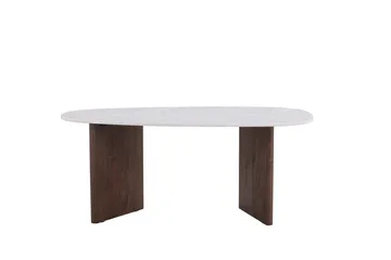 Grönvik Asymmetriskt Matbord 180 cm med Valnöts- och Betongutseende - Beige - Möbler - Bord & matgrupp - Matbord & köksbord