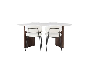 Grönvik Matgrupp 180 cm Oval med 4 Chico Stolar - Mocca - Möbler - Bord & matgrupp - Matgrupp