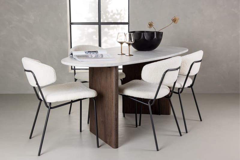 Grönvik Matgrupp 180 cm Oval med 4 Chico Stolar - Mocca - Möbler - Bord & matgrupp - Matgrupp
