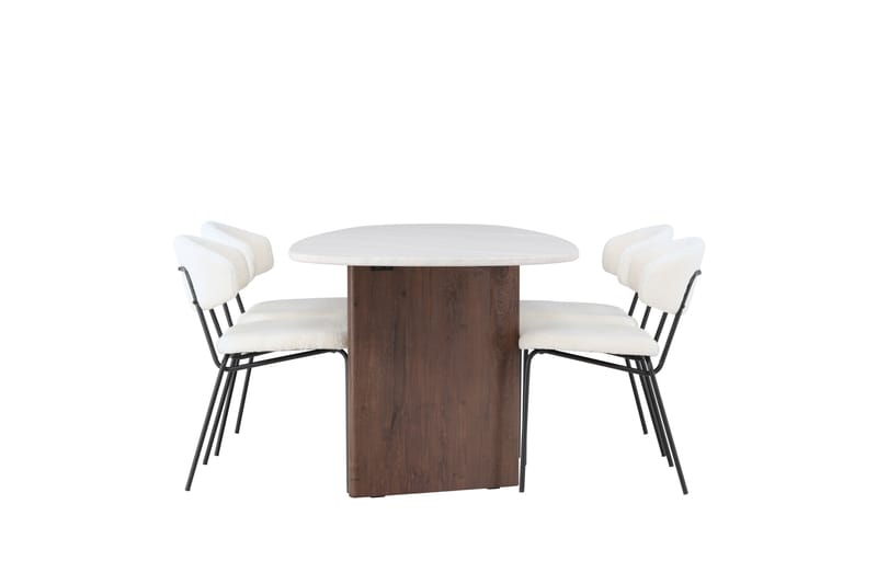 Grönvik Matgrupp 180 cm Oval med 4 Chico Stolar - Mocca - Möbler - Bord & matgrupp - Matgrupp