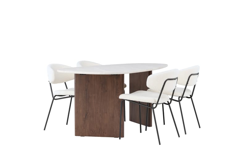 Grönvik Matgrupp 180 cm Oval med 4 Chico Stolar - Mocca - Möbler - Bord & matgrupp - Matgrupp
