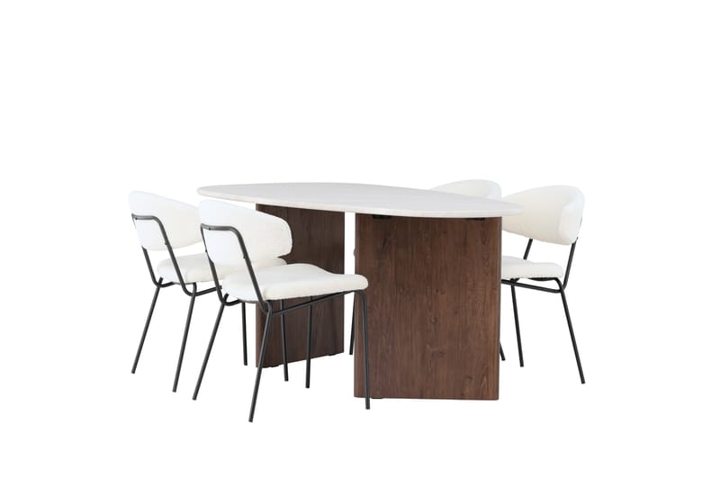 Grönvik Matgrupp 180 cm Oval med 4 Chico Stolar - Mocca - Möbler - Bord & matgrupp - Matgrupp