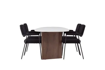 Grönvik Matgrupp 180 cm Oval med 4 Yesterday Stolar - Mocca - Möbler - Bord & matgrupp - Matgrupp