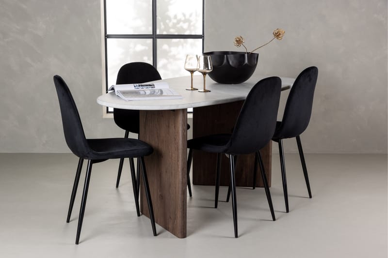 Grönvik Matgrupp 180 cm Oval med 4 Polar Stolar - Mocca - Möbler - Bord & matgrupp - Matgrupp