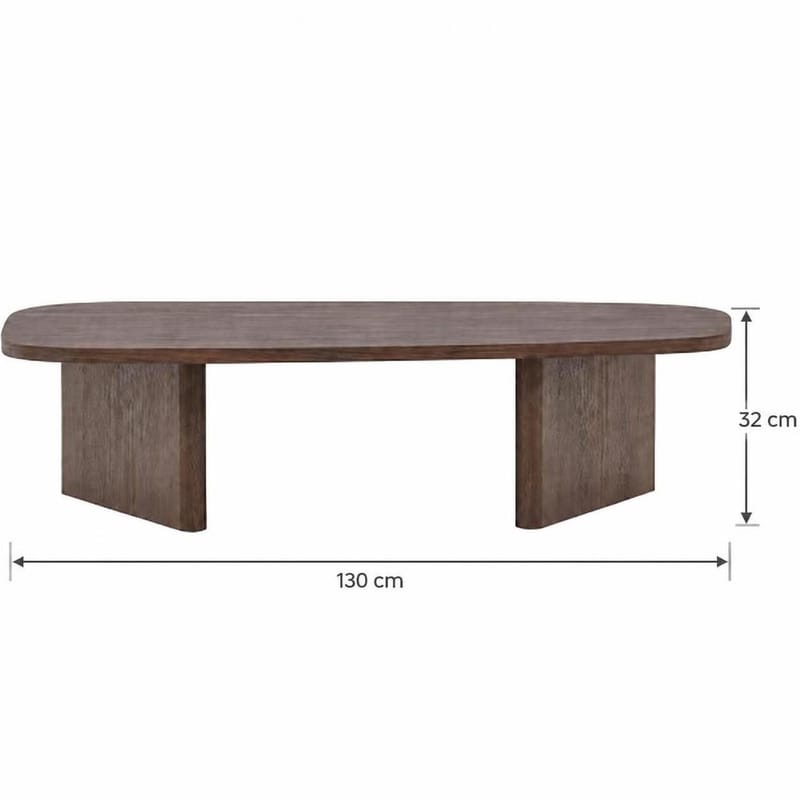 Grönvik Ovalt Soffbord 130x65 cm - Mörkbrunt/Valnöt/Trä - Möbler - Bord & matgrupp - Soffbord