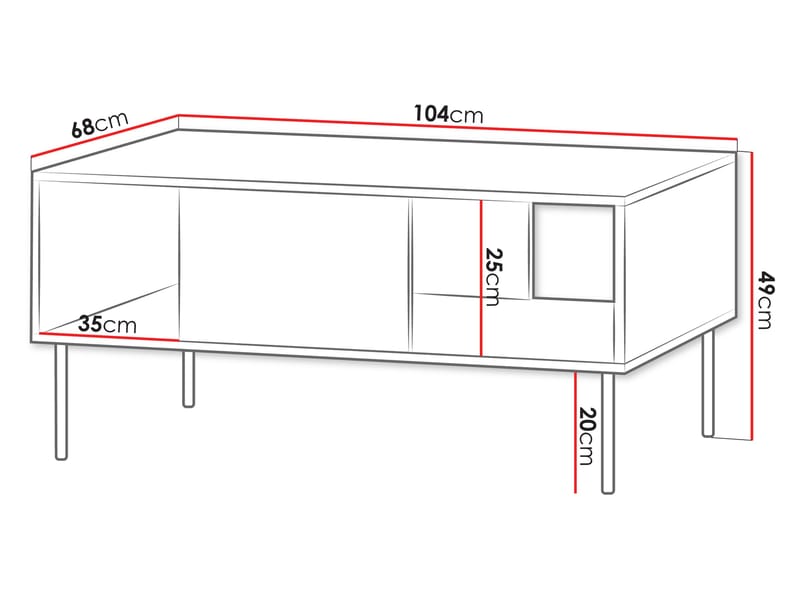 Gravendal soffbord 104x49 cm - Svart, valnöt - Möbler - Bord & matgrupp - Soffbord