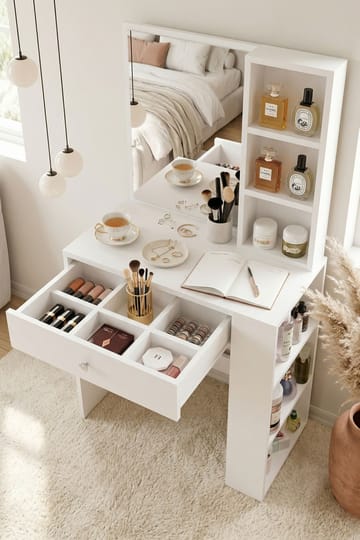 Gravo Sminkbord 69,4x135x40 cm - Vit - Möbler - Bord & matgrupp - Sminkbord & toalettbord