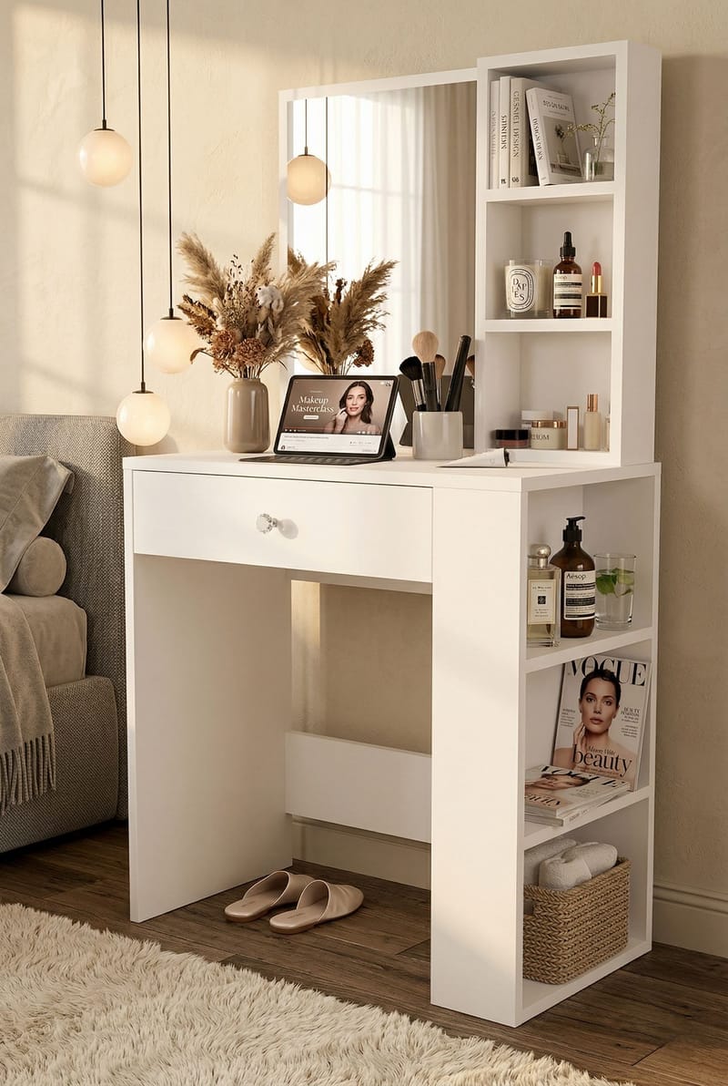 Gravo Sminkbord 69,4x135x40 cm - Vit - Möbler - Bord & matgrupp - Sminkbord & toalettbord